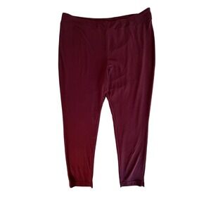 Terra & Sky Womens 3X 24W-26W Metropolis Burgundy Leggings High Rise Stretch